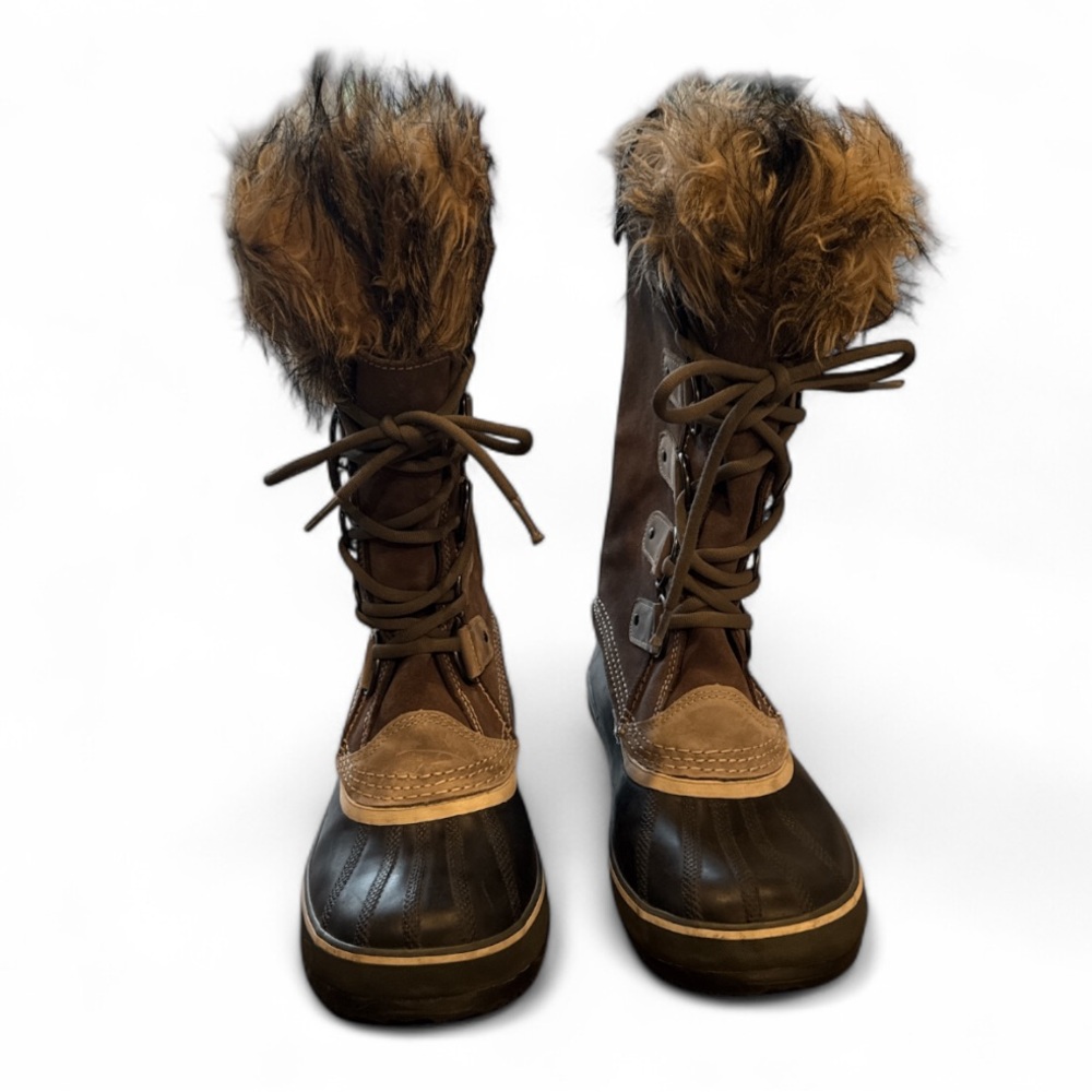 Sorrel Joan of Arc Artic Grey Suede Faux Fur Tim Waterproof Winter Boots Size 9 - Picture 14 of 14